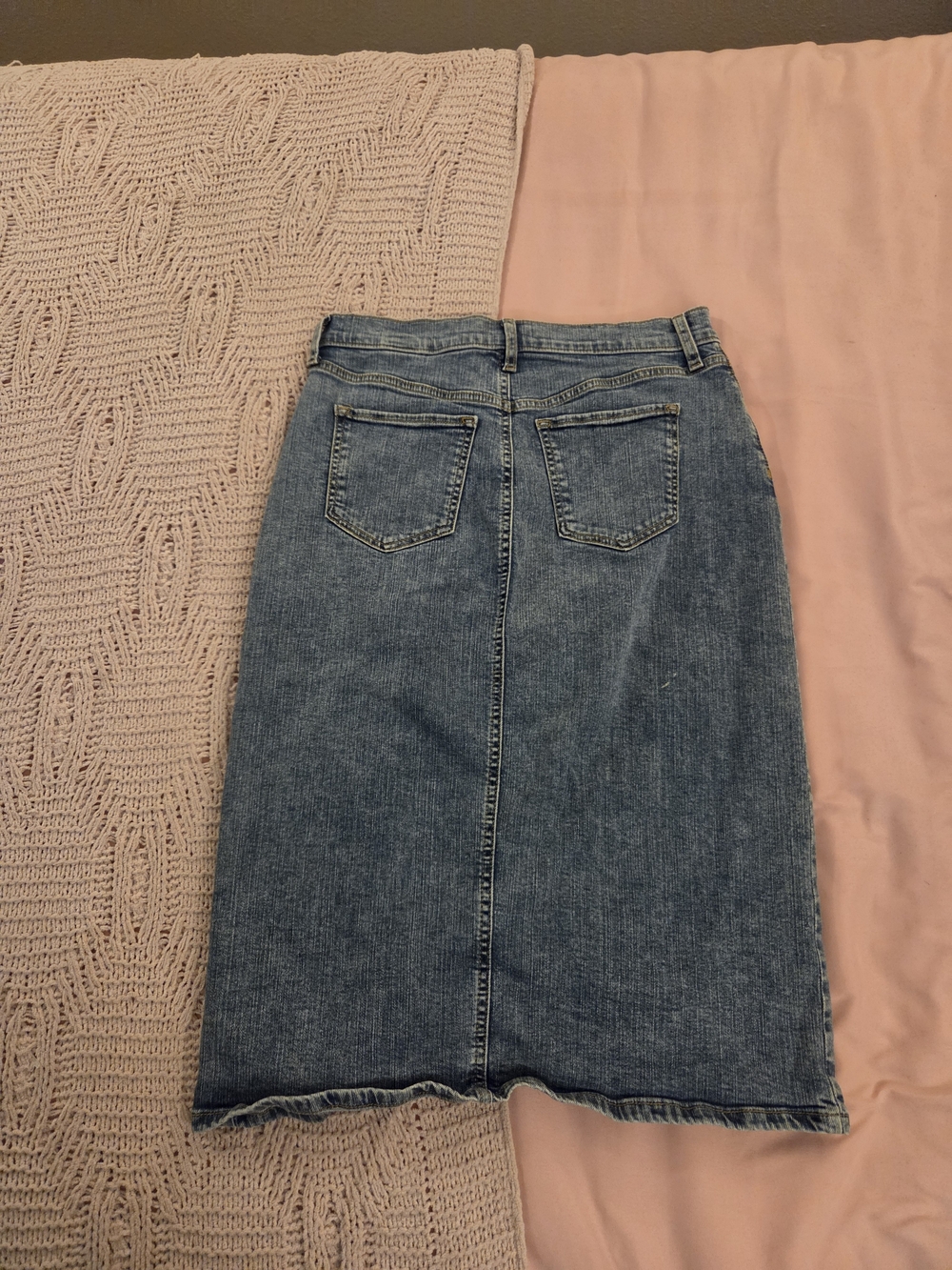 Banana Republic Light Blue Denim Skirt with Contrast Stitching